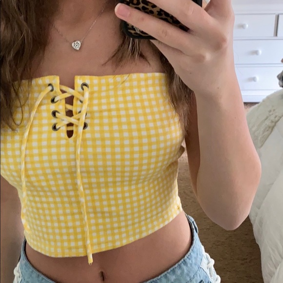 PacSun Tops - Yellow Pattern Tube Top